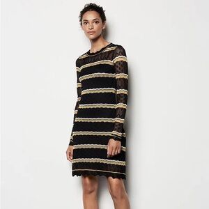 Karen Millen Striped Long Sleeve Knit Dress Size XS